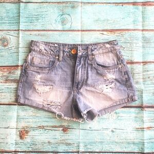 Dollhouse High Rise Distressed Cuffed Mini Denim Jean Shorts Size 5